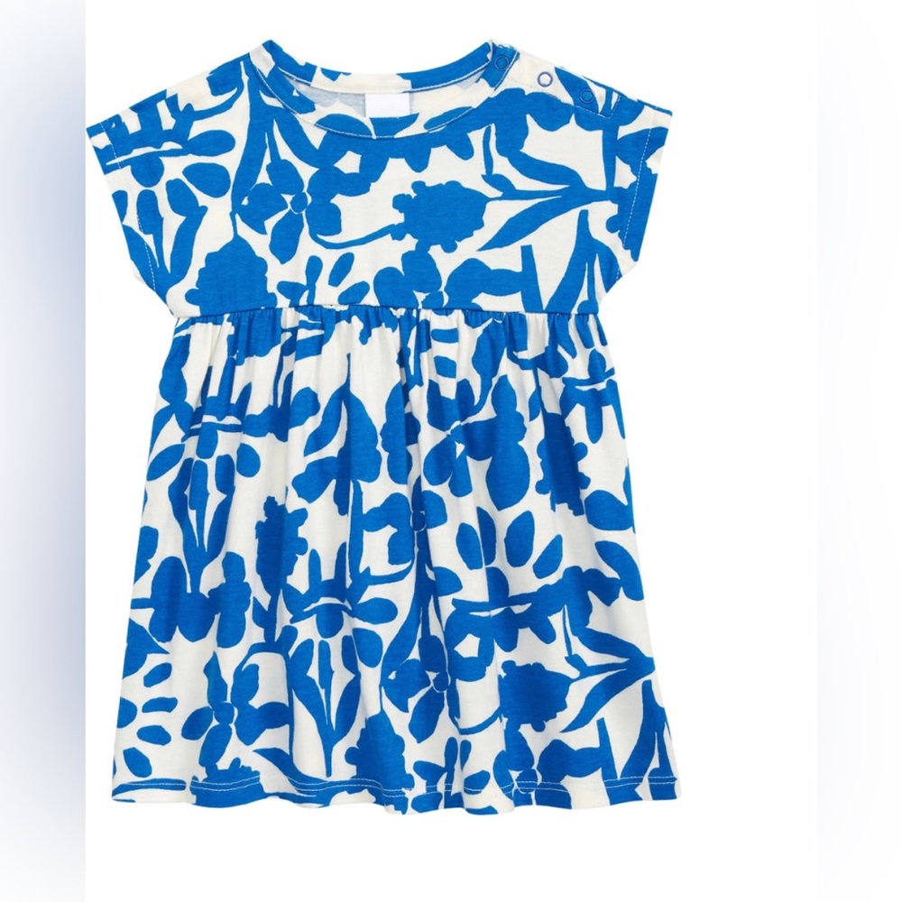 Nordstrom by Cristina Martinez Baby Girl Dress in Blue and White| Size: 3M
